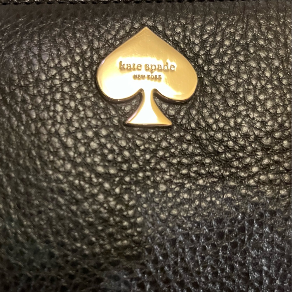 ♠️ Kate Spade NY Leroy Street Black Pebbled Leather Bee Wristlet Wallet, NWT - Picture 3 of 8